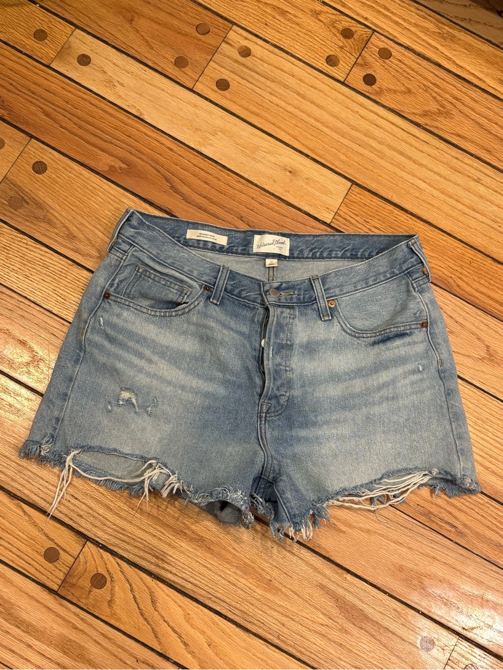 Universal Thread 90s Baggy Light Blue Distressed Denim Shorts size 10